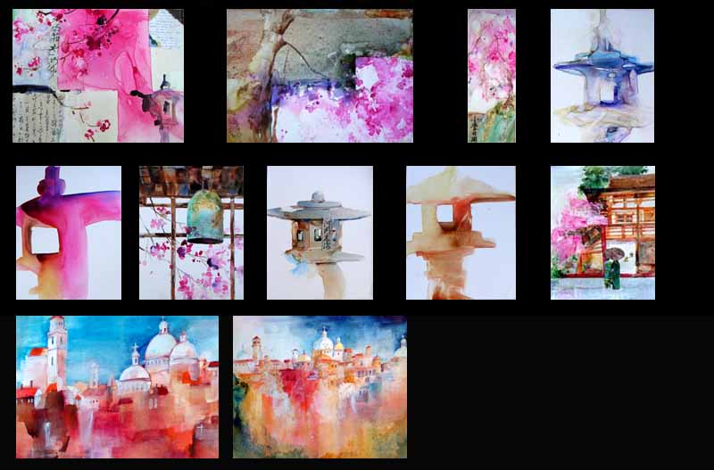 Susan K. Miller watercolors of Japan